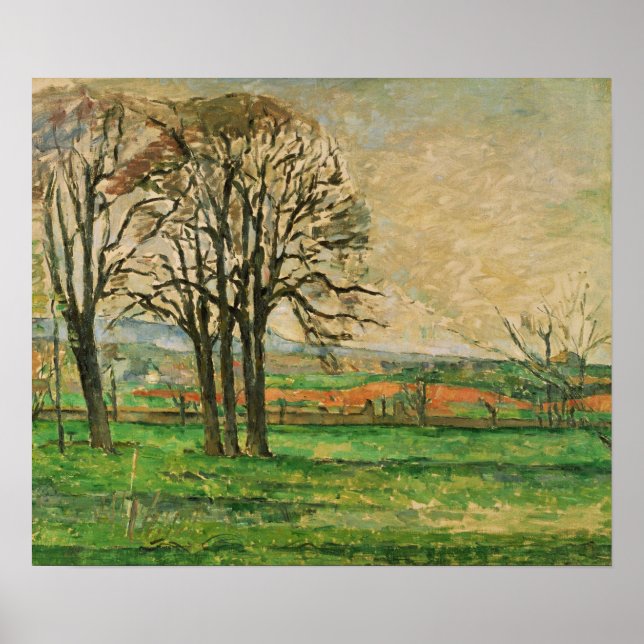 Poster Cézanne - As Árvores Desfolhadas Em Jas De Bouffan (Frente)