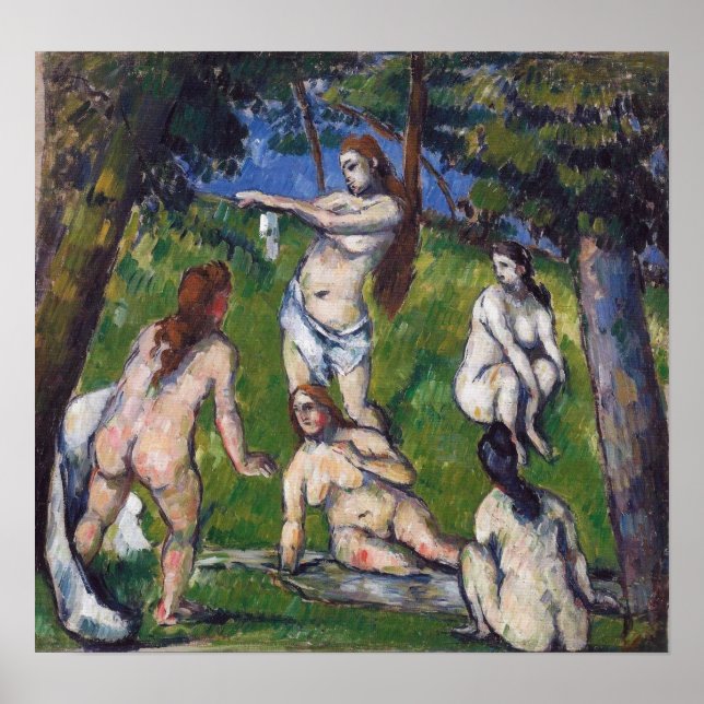 Poster Cézanne - Cinco Banhistas 1878 (Frente)