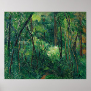 Póster Cézanne, interior de uma floresta