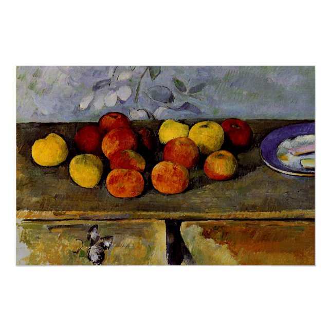 Póster Cezanne - Maçãs e Biscoitos (Frente)
