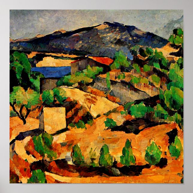 Poster Cezanne - Montanhas vistas em l'Estaque (Frente)