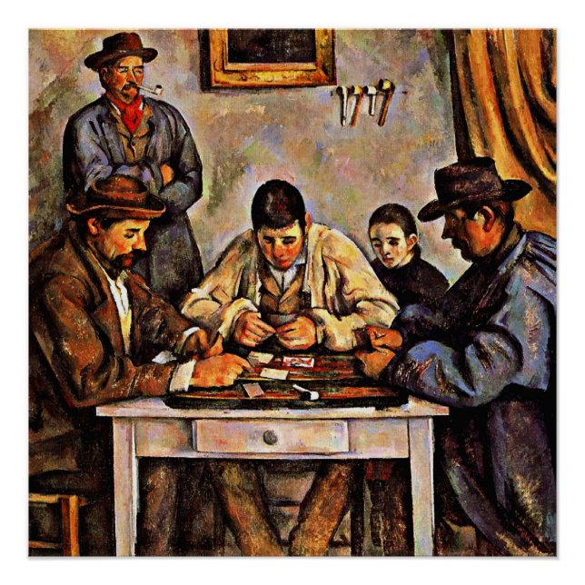 Póster Cezanne - Os Jogadores De Cartão-1892 (Frente)