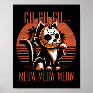 Poster Ch Ch Meow Meow Meow Engraçado Filme De Horror Ani