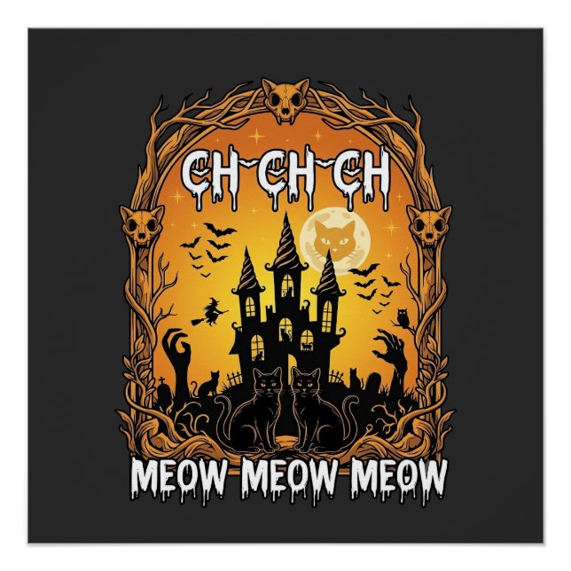 Póster Ch Meow Halloween Castelo Assombrado_1 (Frente)