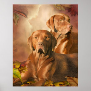 Poster Cha Cha - The Chocolate Lab Art Poster/Print
