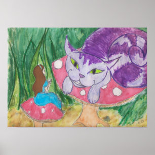 Poster Chá com o gato Cheshire