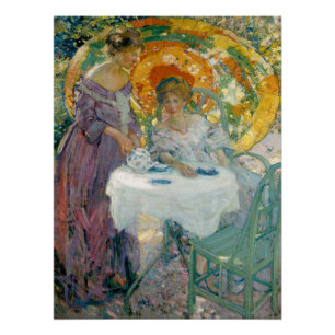 Póster Chá da tarde 1910 por Richard Emile Miller