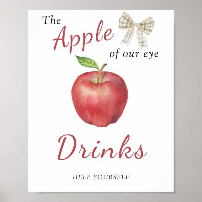 Poster Chá de bebê Apple - BEBIDAS (Frente)