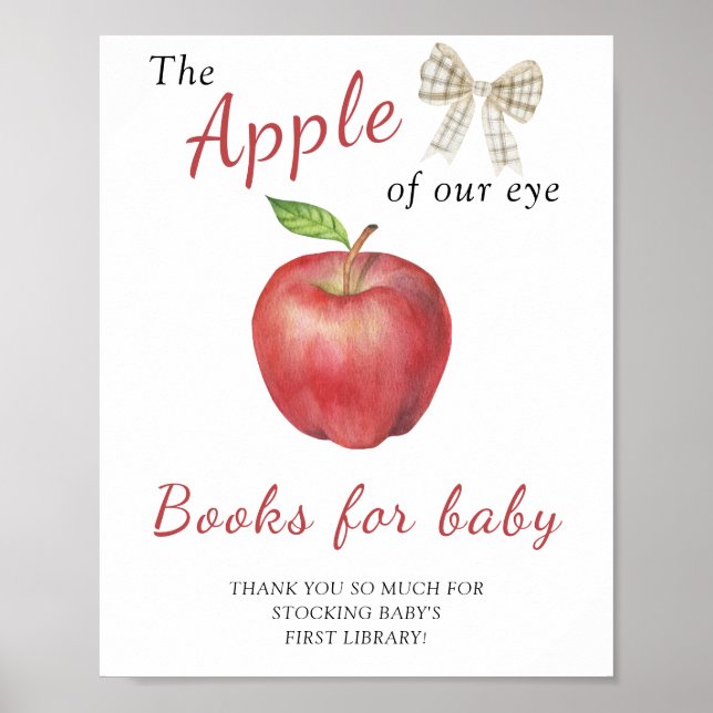 Poster Chá de bebê Apple - livros para bebê pôster (Frente)