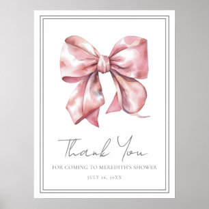 Poster Chá de Bebê Arco Rosa Obrigada