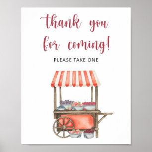 Poster Chá de bebê Berry - obrigado por vir