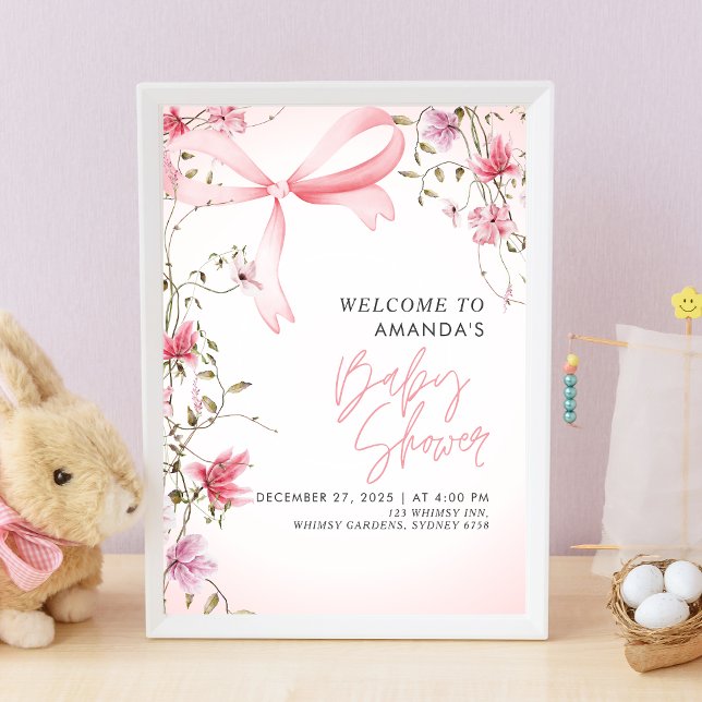 Poster Chá de Bebê Boho Floral Bebê em Flor (Criador carregado)