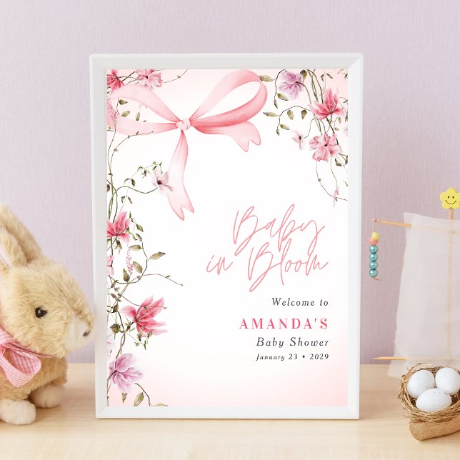 Poster Chá de Bebê Boho Floral Bebê em Flor (Criador carregado)