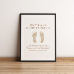 Poster Chá de Bebê Boho Nursery Chic Jogo de Quão Grande