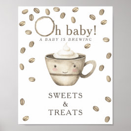 Poster Chá de bebê Cartoon Coffee Baby SWEETS AND TREATS