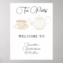 Poster Chá de Bebê Casamento Tea Party