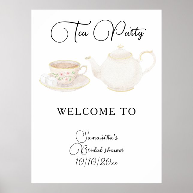 Poster Chá de Bebê Casamento Tea Party (Frente)