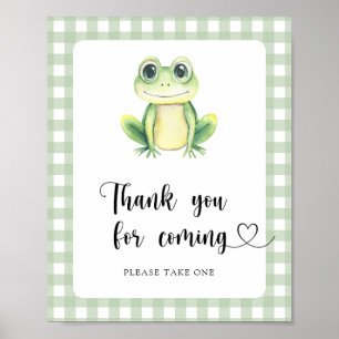 Poster Chá de bebê com tema de rã - Obrigado por vir