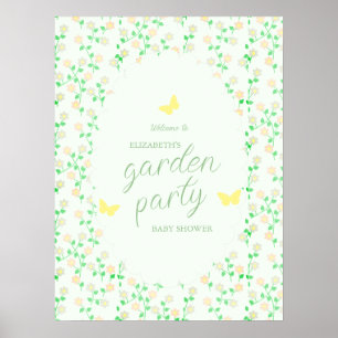Poster Chá de Bebê com Tema Festa no Jardim Neutro