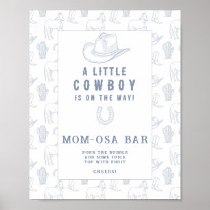 Poster Chá de bebê cowboy bar Momosa