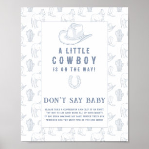 Poster Chá de bebê cowboy Não diga bebê