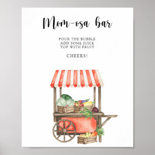 Poster chá de bebê cultivado localmente - bar Momosa