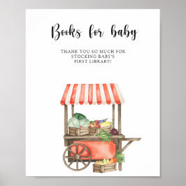 Poster chá de bebê cultivado localmente - livros para beb