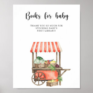 Poster chá de bebê cultivado localmente - livros para beb