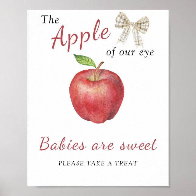 Poster Chá de bebê da Apple - Bebês são doces (Frente)