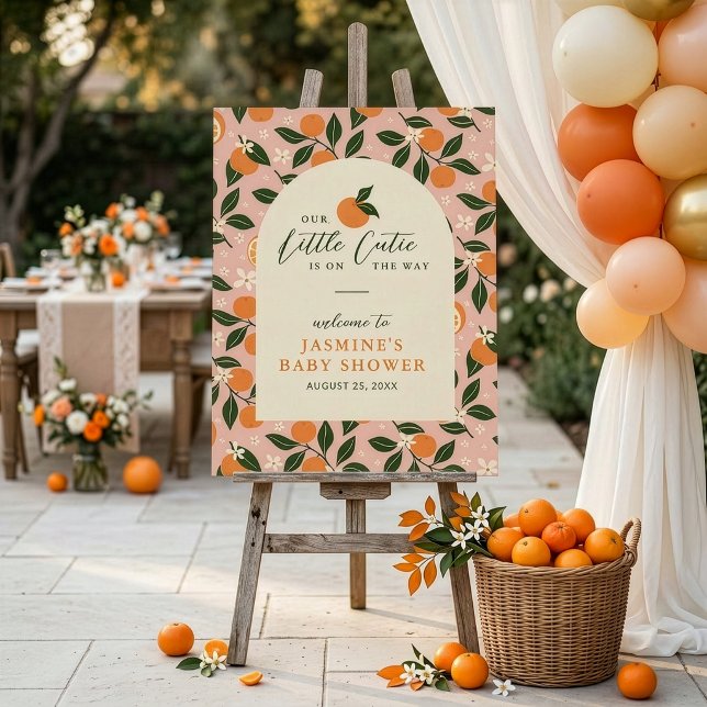 Poster Chá de Bebê da Laranjinha Orange Citrus Little Cut (Criador carregado)