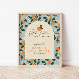Poster Chá de Bebê da Laranjinha Orange Citrus Little Cut