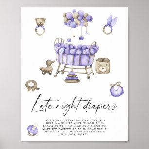Poster Chá de bebê da maternidade - Jogo das fraldas notu
