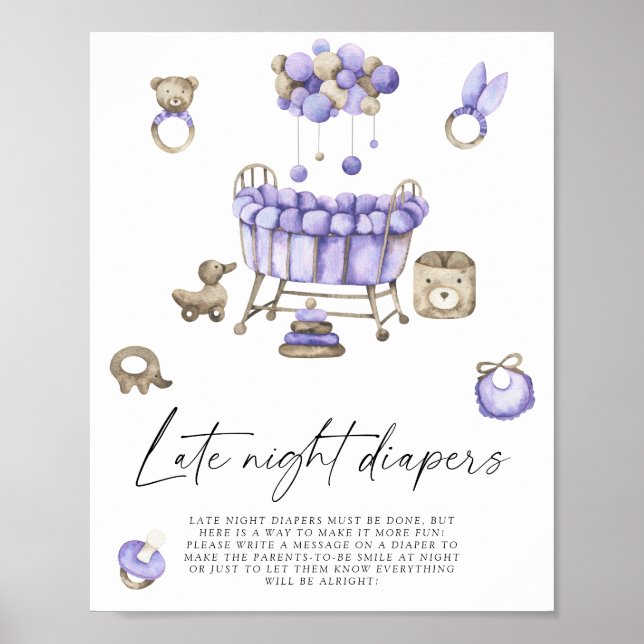 Poster Chá de bebê da maternidade - Jogo das fraldas notu (Frente)