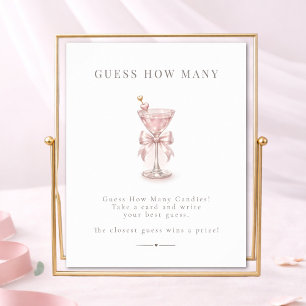 Poster Chá de Bebê da Pink Martini Girl Adivinhe Quantos