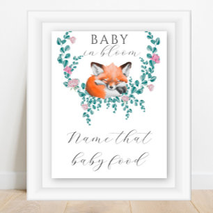 Poster Chá de bebê da Raposa - adivinhe o nome da comida