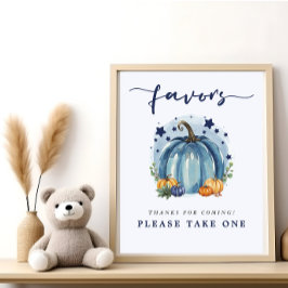 Poster Chá De Bebê De Abóbora Azul Favorece Aqui