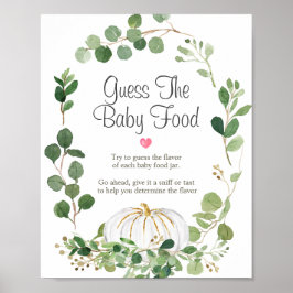 Poster Chá de Bebê de Abóbora com Verdura Adivinhe a Comi