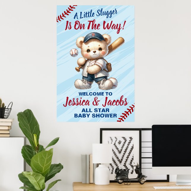 Poster Chá de Bebê de Beisebol (Escritório em casa)