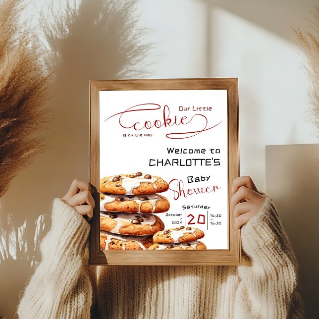 Poster Chá de Bebê de Biscoito Fofo Bem-Vindo (Criador carregado)