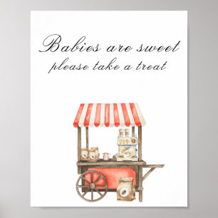 Poster Chá de bebê de café - Bebês são doces