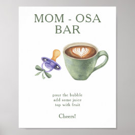 Poster Chá de bebê de café fervendo Momosa bar