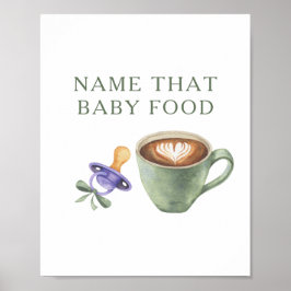 Poster Chá de bebê de café sendo preparado Jogo de comida