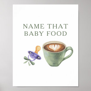 Poster Chá de bebê de café sendo preparado Jogo de comida