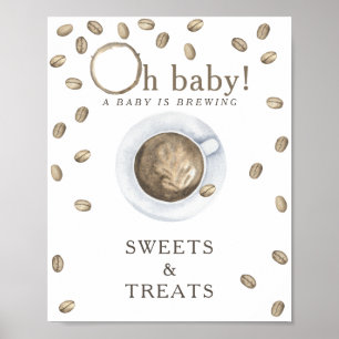 Poster Chá de bebê de café SWEETS AND TREATS