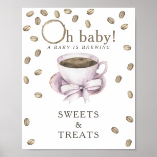 Poster Chá de bebê de café SWEETS AND TREATS
