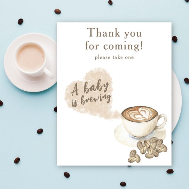 Poster Chá de bebê de café torrado Obrigada por vir (Criador carregado)