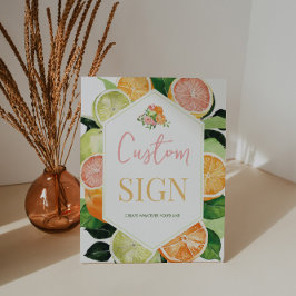 Poster Chá de Bebê de Cítricos Personalizado