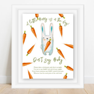 Poster Chá de bebê de coelhinho fofo - Não diga bebê