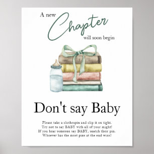 Poster Chá de bebê de conto de fadas - Não diga bebê