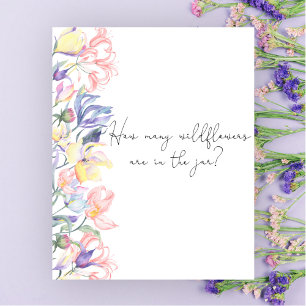 Poster Chá de bebê de flores Adivinhe quantas flores silv